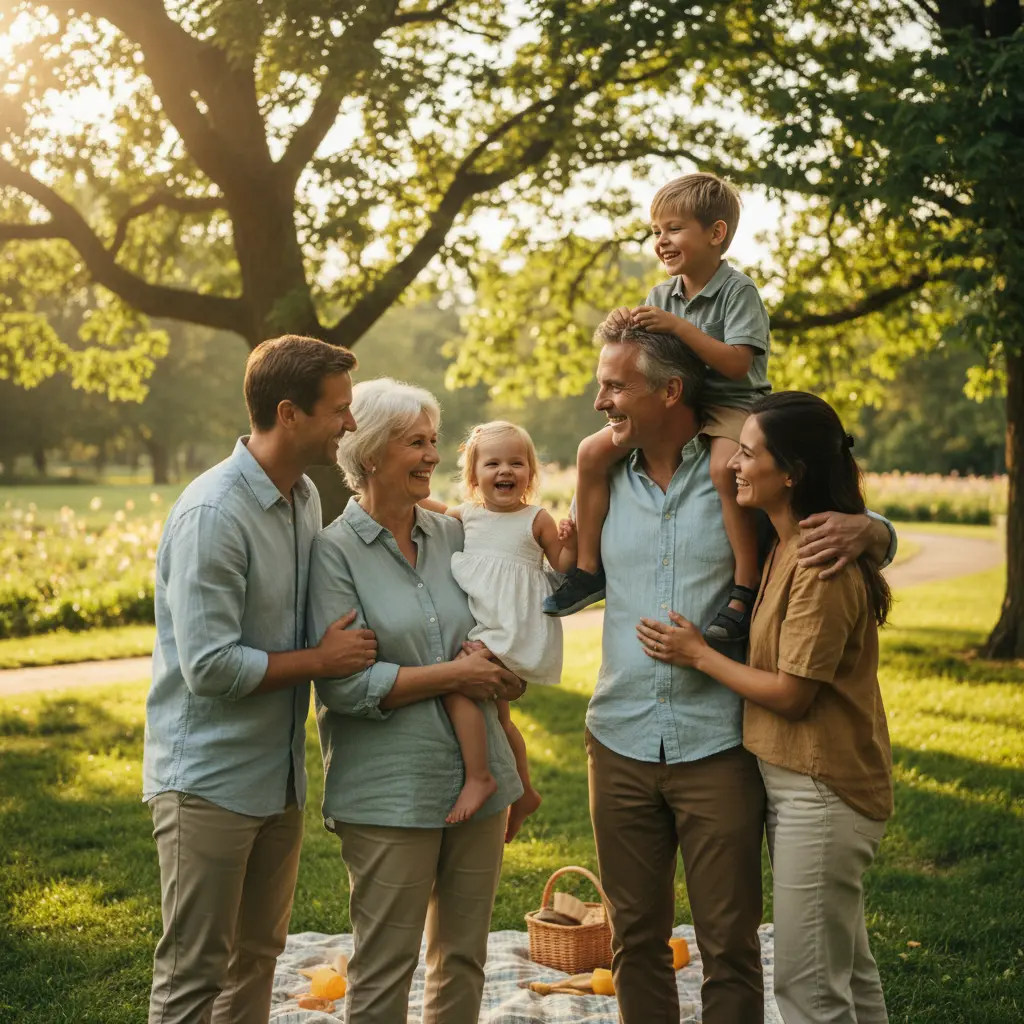 Happy family protected by insurance